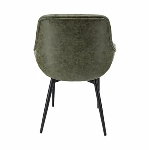 Markley Modern Leather Dining Armchair Kitchen Chairs With Metal Legs