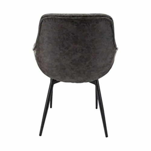 Markley Modern Leather Dining Armchair Kitchen Chairs With Metal Legs
