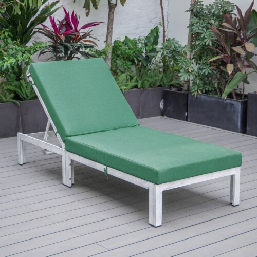 LeisureMod Chelsea Modern Outdoor Weathered Grey Chaise Lounge Chair