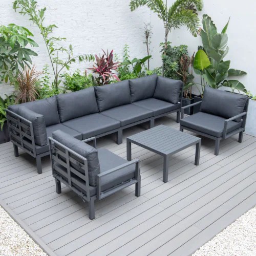 Hamilton 7Piece Aluminum Patio Conversation Set With Coffee Table And
