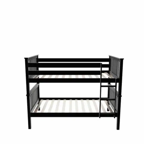 Milton Greens Stars Inc Modern Wood Twin Size Bunk Bed in Black, 1