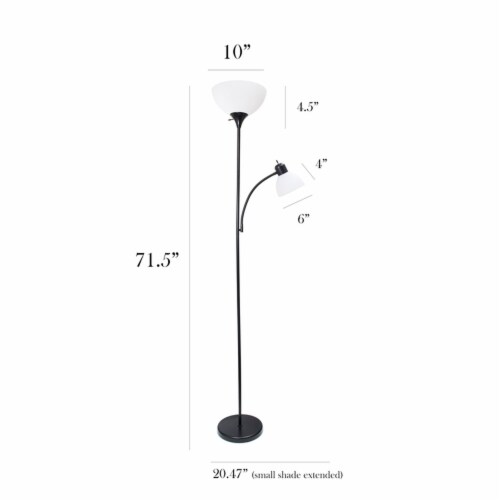 Simple Designs Incandescent Floor Lamp Black (LF2000BLK) RAG2637373, 1