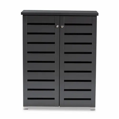Baxton Studio Adalwin Modern Dark Gray 2 Door Wooden Entryway Shoe