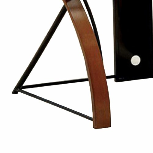 Glass Top Computer Desk With Z Shaped Metal Legs, Brown And Black Saltoro Sherpi, 24x46.88x19