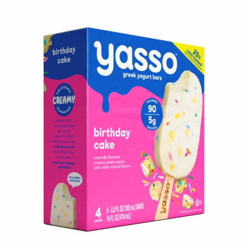 Yasso Frozen Greek Yogurt Birthday Cake Bars, 4 ct Fred Meyer