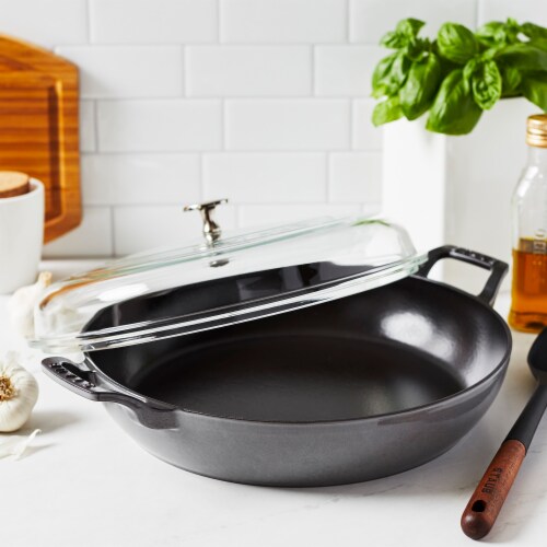 Staub Cast Iron 3.5qt Braiser with Glass Lid Graphite Grey, 3.5qt