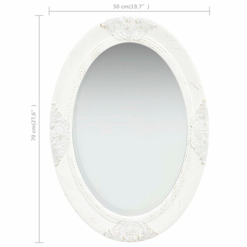 vidaXL Wall Mirror Baroque Style 19.7 x27.6 White, 19.7 "x27.6 " Kroger