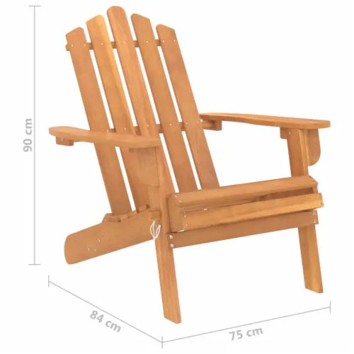 vidaXL Patio Adirondack Chair with Footrest Solid Wood Acacia, 1 Kroger