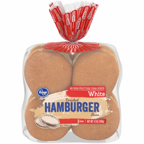 Ralphs Kroger® White Enriched Hamburger Buns, 8 ct / 12 oz
