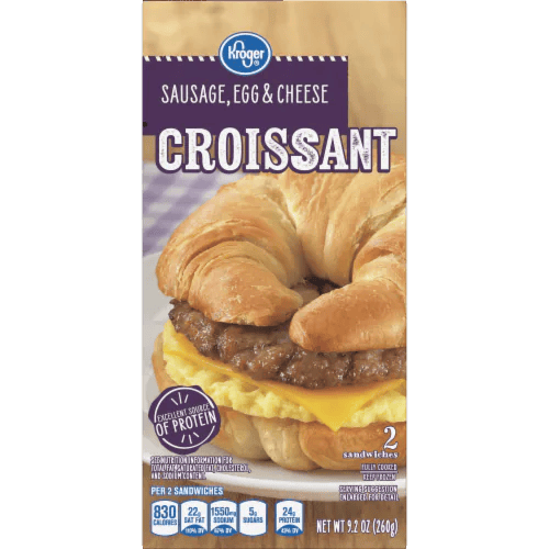 Kroger® Sausage Egg & Cheese Croissant Sandwiches, 2 ct / 9.2 oz Kroger