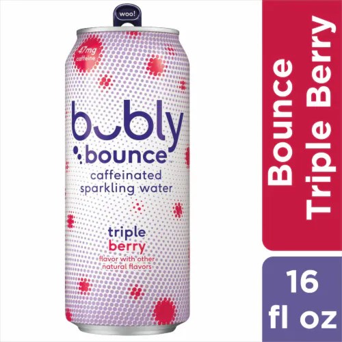 bubly bounce Triple Berry Caffeinated Sparkling Water, 16 fl oz Fred
