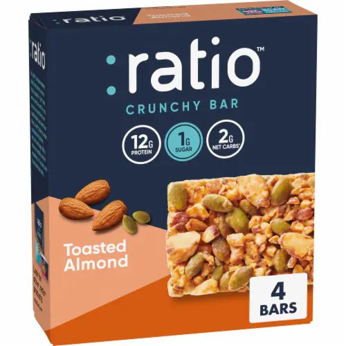ratio Keto Friendly Toasted Almond Crunchy Bars, 4 ct / 1.45 oz Kroger