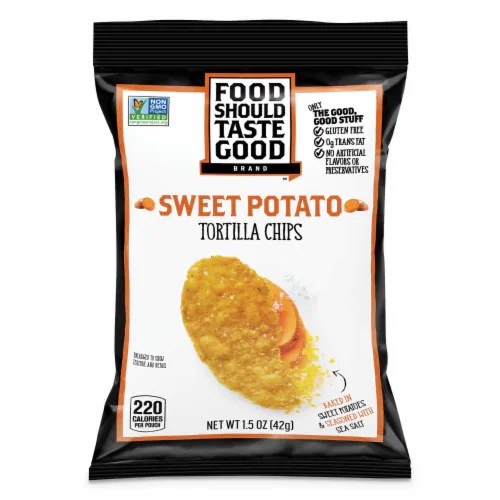 Food Should Taste Good Sweet Potato Tortilla Chips, 24 ct / 1.5 oz