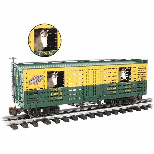 Bachmann Trains 98705 G Scale 125 C&NW Animated Stock Car with Horses