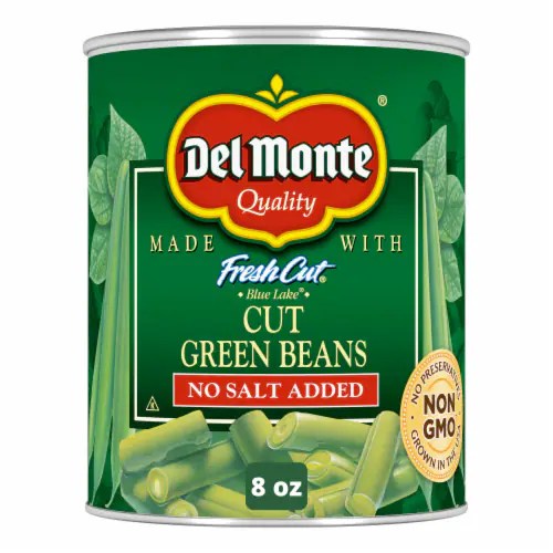 Del Monte® No Salt Added Fresh Cut Green Beans, 8 oz Foods Co.