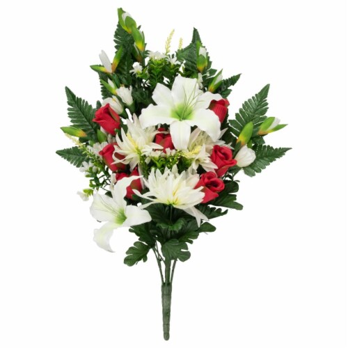 Allstate 34738926 26 in. Dahlia Lily & Rose Artificial Silk Floral Half
