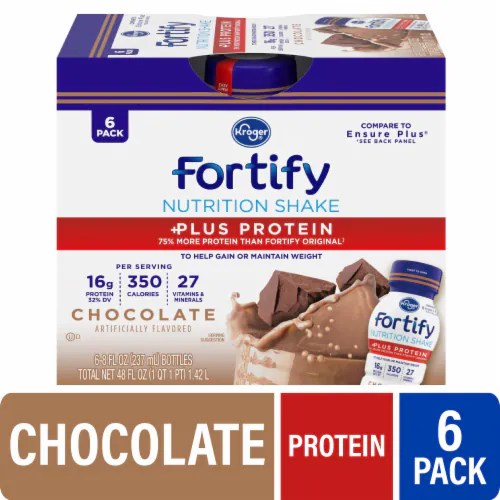 Kroger® Fortify Plus Protein Chocolate Nutrition Drink, 6 ct / 8 fl oz