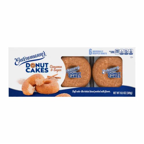 Entenmann's Donut Cakes Cinnamon and Sugar Cake, 6 pc / 10.9 oz Kroger