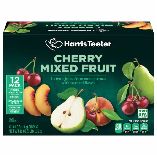 Harris Teeter™ Cherry Mixed Fruit Cups, 12 ct / 4 oz Kroger