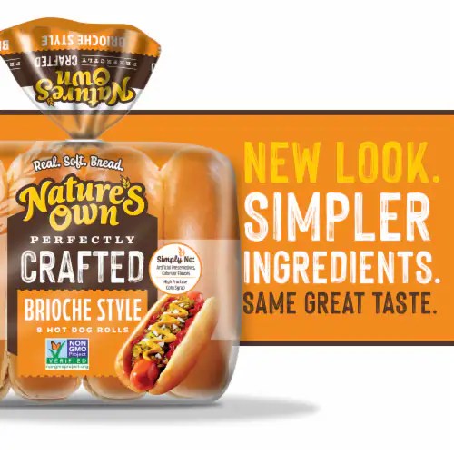 Nature's Own Perfectly Crafted Brioche Style Hot Dog Buns 8 Count, 16