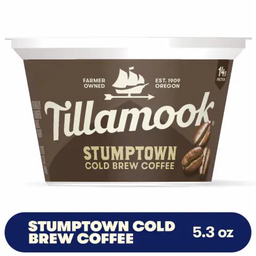 Tillamook Stumptown Cold Brew Coffee Low Fat Greek Yogurt Cup, 5.3 oz