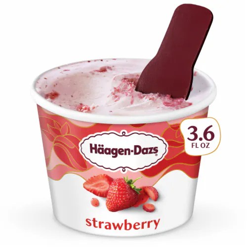 HaagenDazs Gluten Free Strawberry Ice Cream Cup, 3.6 fl oz Pay Less