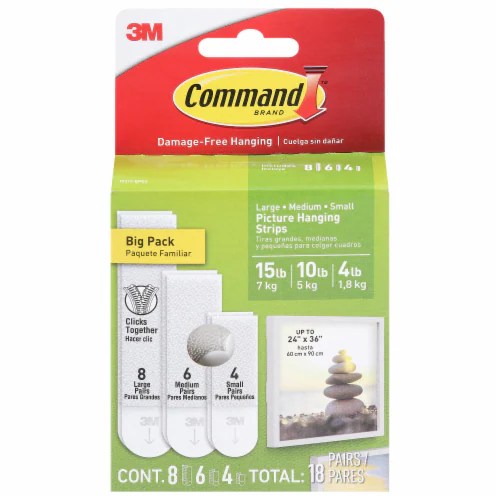 Command™ Assorted Picture Hanging Strips White, 18 pc Kroger