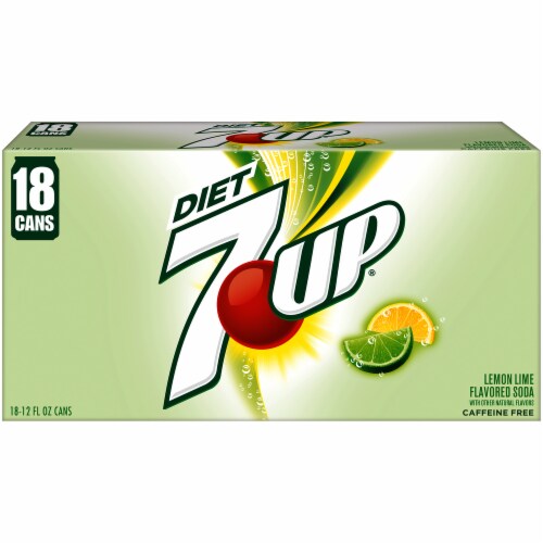 Diet 7UP Lemon Lime Flavored Soda, 18 cans / 12 fl oz Kroger