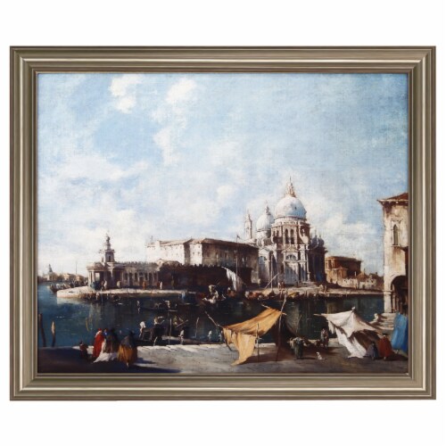 Rectangular Wooden Framed Grand Canal Of Venice Wall Art, Multicolor