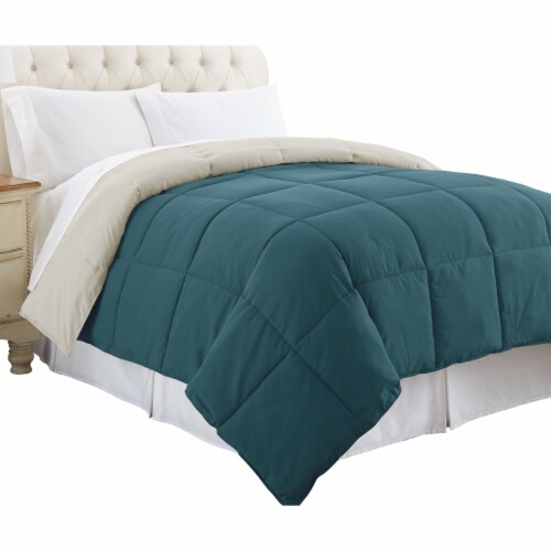 Genoa Queen Size Box Quilted Reversible Comforter The Urban Port, Blue
