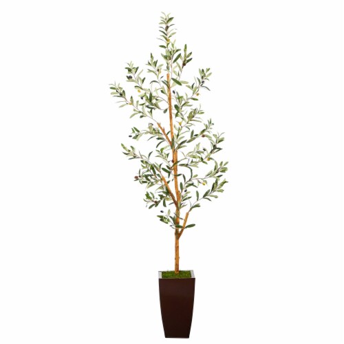 5.5ft Olive Artificial Tree in Bronze Metal Planter, 1 Kroger