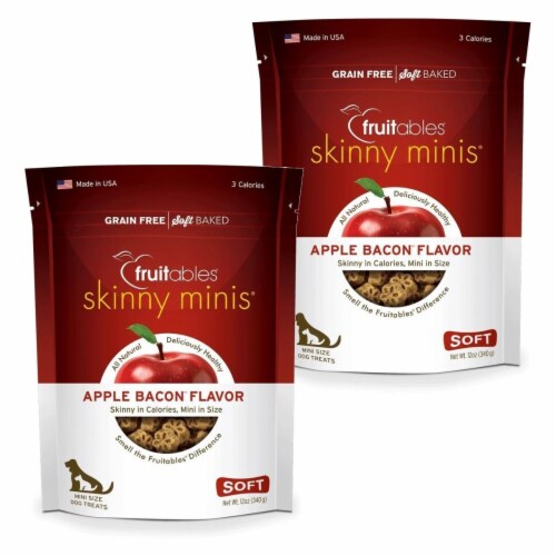 Fruitables 192959800982 5 oz Skinny Minis Apple & Bacon Chewy Dog