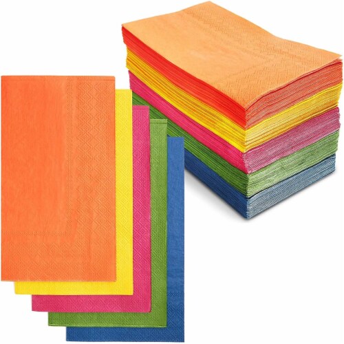 Colorful Dinner Paper Napkins for Parties (4 x 8 Inches, 5 Colors, 120 Pack), PACK Kroger