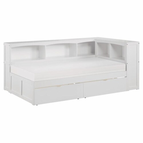 Lexicon Galen 5Shelf Wood Twin Bookcase Corner Bed with Storage Boxes