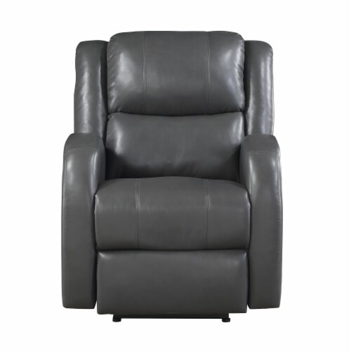 Geoffery Gray Faux Leather Upholstered Reclining Chair, 1 Kroger