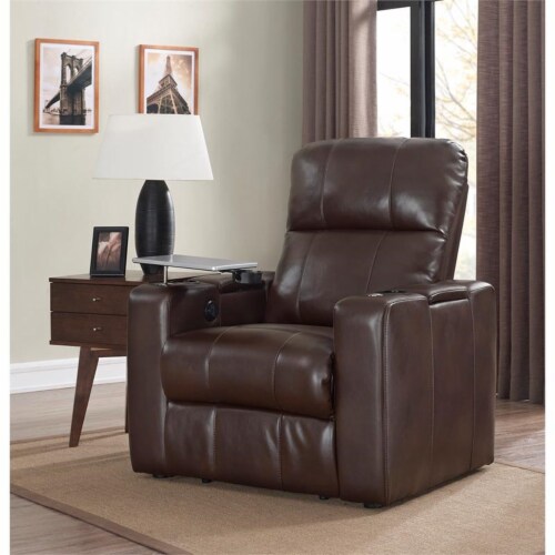 Larson Power Heated Faux Leather Recliner in Brown, 1 Ralphs