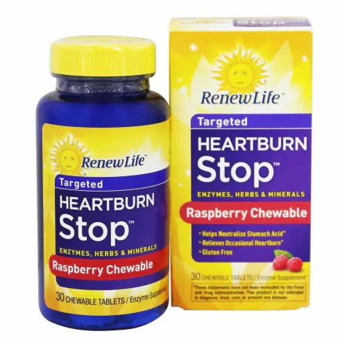 Renew Life Heartburn Stop™ Enzyme Supplement Raspberry, 30 Chewable