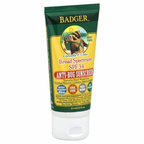 Badger AntiBug Sunscreen SPF 34, 2.9 oz Food 4 Less