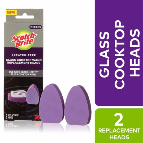 ScotchBrite™ Glass Cooktop Wand Replacement Heads Purple, 2 ct