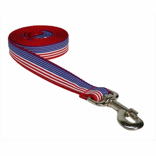 Sassy Dog Wear AMERICAN FLAG2L 4 ft. American Flag Dog Leash Small