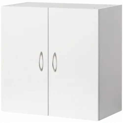 Wall Mount Bathroom Wood With Adjustable Shelf And Double Doors