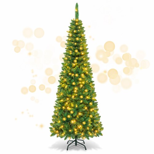 4.5ft/6.5ft/7.5ft PreLit Pencil Christmas Tree Traditional Indoor
