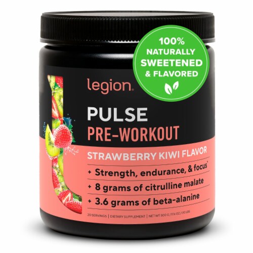 Legion Pulse Pre Workout Supplement Strawberry Kiwi, 20 Servings, 20