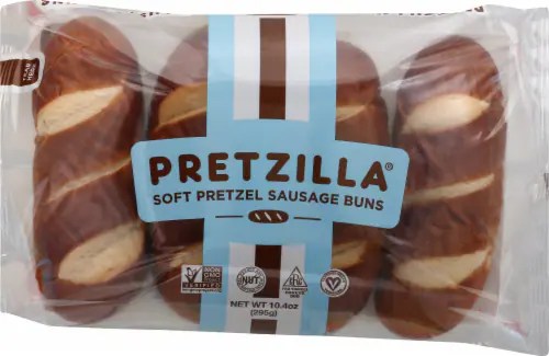 Pretzilla Soft Pretzel Sausage Buns, 4 ct/2.6 oz Mariano’s