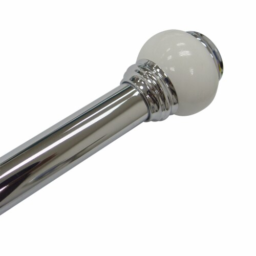 Bathroom Shower Curtain Pole Finial Rod Chrome/White 9231, 1 Kroger
