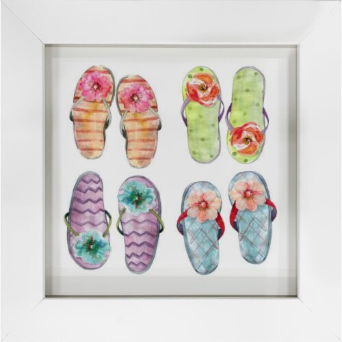 North American Art AR2238 16 x 16 in. Flip Flop Fancy Framed Art, 1