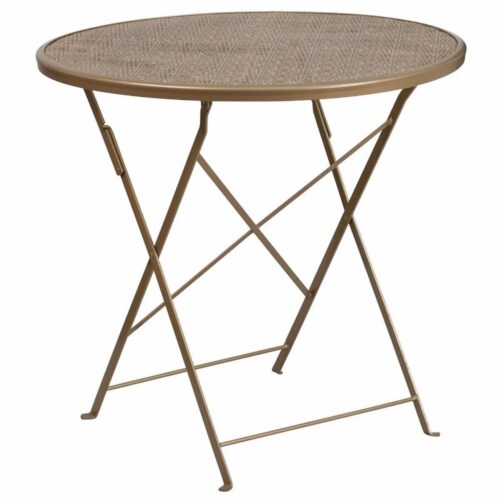Bowery Hill 30 Round Folding Patio Dining Table in Gold, 1 Kroger