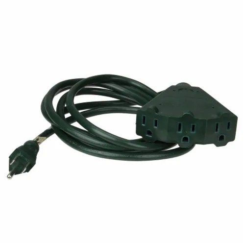 Stanley 8' Stanley Green 3Outlet Outdoor Extension Power Cord, 1 Fry