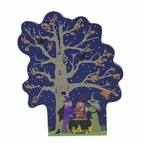 Cats Meow Village Witches Brew Tree Accessory Wood Halloween 22633, 1