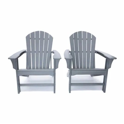 Hampton Gray Poly Outdoor Patio Adirondack Chair (2 Pack), 1 Ralphs